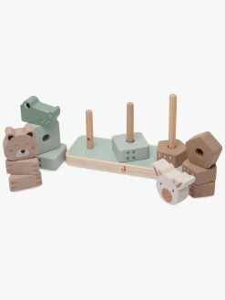 Babylegetøj-Jollein Stablelegetøj, Jungle Jambo Grøn/Lyserød/Beige