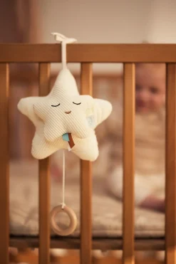 Babylegetøj-Jollein Star Spilledåse, Ivory Hvid