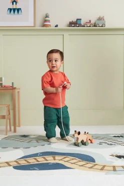 Trælegetøj-KidsConcept Kids Concept EDVIN Trækdyr Elgfamilie Beige