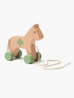 Trælegetøj-KidsConcept Kids Concept Trækdyr Hest Carl Larsson, Grøn Lyserød