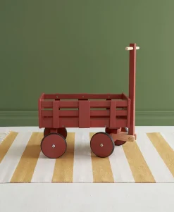 Dukker & Bamser-KidsConcept Kids Concept Trækvogn Carl Larsson, Mørkerød Rød