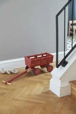 Dukker & Bamser-KidsConcept Kids Concept Trækvogn Carl Larsson, Mørkerød Rød
