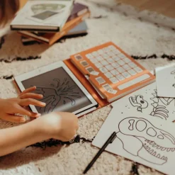 Kreativt Legetøj-Kidywolf KIDYDRAW MINI Tegnetablet LCD Dinosaur Brun