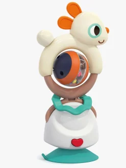 Babylegetøj-Kinder and Kids 2-i-1 Rangle med Sugekop Kanin Flerfarvet