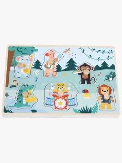 Spil & Puslespil-Kinder and Kids Knoppuslespil Vilde Dyr med Musik 6 Brikker