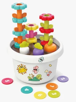 Babylegetøj-Kinder and Kids Montessorileg  Kreativ Potte med Planter og Klistermærker, Multifarvet