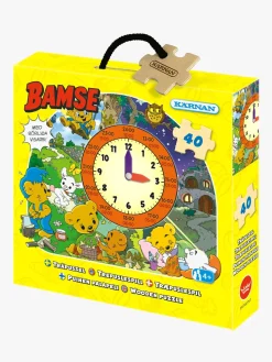 Spil & Puslespil-Bamse Kärnan Uret Puslespil I Træ 40 Brikker