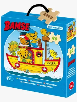 Spil & Puslespil-Bamse Kärnan Verdens Stærkeste Bjørn Træpuslespil 20 Brikker