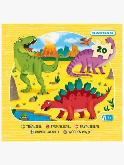 Spil & Puslespil-Krnan Kärnan Dinosaurer Træpuslespil i Træ 20 Brikker