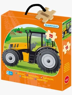 Spil & Puslespil-Krnan Kärnan Træpuslespil Traktor 15 Brikker