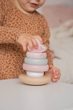 Babylegetøj-LabelLabel2 Label Label Stablelegetøj Ringe, Pink Lyserød
