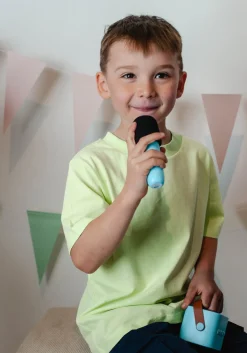 Elektronik & Media-Lalarma Bluetooth-højttaler med Trådløs Mikrofon, Blå Blå