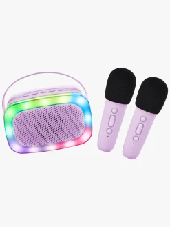 Elektronik & Media-Lalarma Karaokesæt med LED-lys & 2 Mikrofoner, Lilla