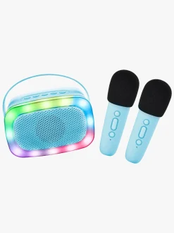 Elektronik & Media-Lalarma Karaokesæt med LED-lys & 2 Mikrofoner, Blå Blå