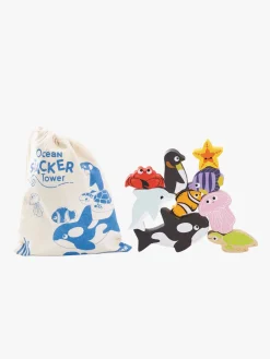 Babylegetøj-LeToyVan Le Toy Van Stableklodser Havdyr & Pose Flerfarvet