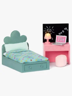 Dukker & Bamser-Lundby Teenage Room Set Dukkehustilbehør, Grøn/Lyserød