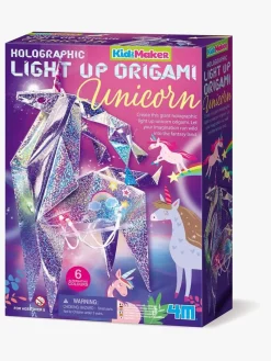 Kreativt Legetøj-4M KidzMaker DIY-sæt Holografisk Light-Up Origami Enhjørning Flerfarvet