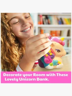 Kreativt Legetøj-4M KidzMaker DIY-sæt Mal Din Egen Enhjørningssparegris Flerfarvet