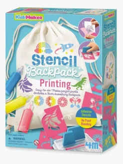 Kreativt Legetøj-4M KidzMaker DIY-sæt Skabelontryk Gymnastikpose Flerfarvet