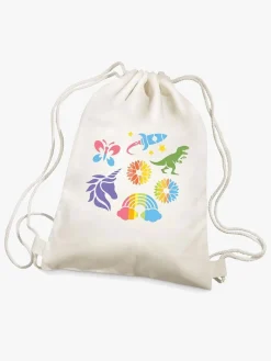 Kreativt Legetøj-4M KidzMaker DIY-sæt Skabelontryk Gymnastikpose Flerfarvet