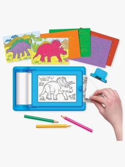 Kreativt Legetøj-4M KidzMaker Gnidekunst Dinosaur Flerfarvet