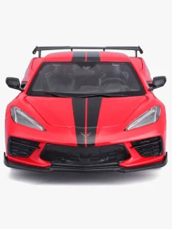 Legetøjsbiler & -Fartøjer-Maisto Corvette Stingray Coupe High Wing 2020 Modelbil 1:24 Rød