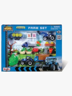 Legetøjsbiler & -Fartøjer-Maisto Mini Working Machines Legesæt Super Farm New Holland Rød