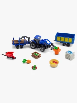 Legetøjsbiler & -Fartøjer-Maisto Mini Working Machines Bondegårdssæt New Holland Blå