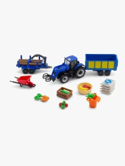 Legetøjsbiler & -Fartøjer-Maisto Mini Working Machines Bondegårdssæt New Holland Blå