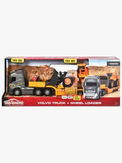 Legetøjsbiler & -Fartøjer-Majorette Grand Series Volvo FH-16 Lastbil med L350H Gravko Gul