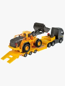 Legetøjsbiler & -Fartøjer-Majorette Grand Series Volvo FH-16 Lastbil med L350H Gravko Gul