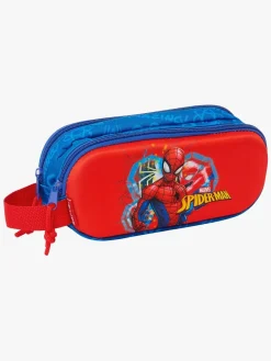 Kreativt Legetøj-MarvelSpiderMan Marvel Spider-Man 3D Dobbelt Penalhus, Rød/Marineblå