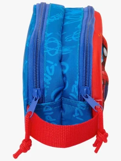 Kreativt Legetøj-MarvelSpiderMan Marvel Spider-Man 3D Dobbelt Penalhus, Rød/Marineblå