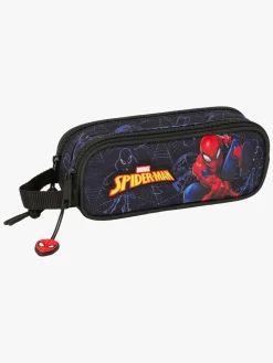 Kreativt Legetøj-MarvelSpiderMan Marvel Spider-Man Dobbelt Penalhus Attack, Sort/Blå