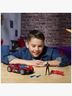 Legetøjsfigurer-MarvelSpiderMan Marvel Spider-Man Epic World of Actionfigur med Bil - Miles Morales Remix Blast-Racer