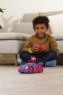 Fjernstyret-JadaToys Marvel Spidey Fjernstyret Bil med Figur Rød/Blå