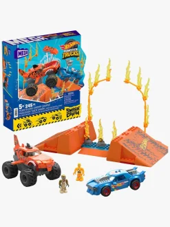 Legetøjsbiler & -Fartøjer-HotWheels Mega Hot Wheels Bilsæt Smash N Crash Tiger Shark Chomp Course, 245 dele