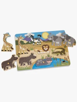 Spil & Puslespil-MelissaDoug Melissa & Doug Knoppuslespil Safari 7 Brikker Flerfarvet