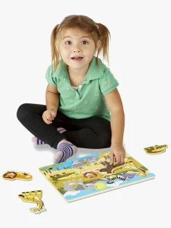 Spil & Puslespil-MelissaDoug Melissa & Doug Knoppuslespil Safari 7 Brikker Flerfarvet