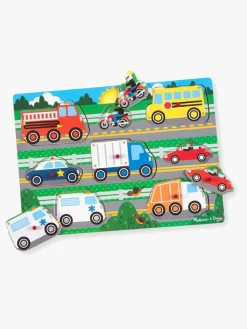 Spil & Puslespil-MelissaDoug Melissa & Doug Knoppuslespil Af Træ Transportmidler 8 Dele Flerfarvet