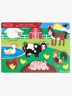 Spil & Puslespil-MelissaDoug Melissa & Doug Knoppuslespil Bondegårdsdyr 8 Brikker Flerfarvet