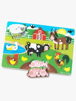 Spil & Puslespil-MelissaDoug Melissa & Doug Knoppuslespil Bondegårdsdyr 8 Brikker Flerfarvet