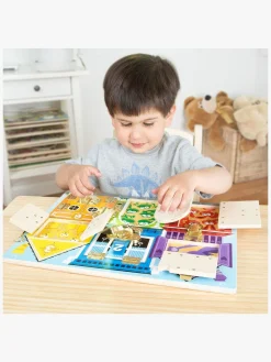 Spil & Puslespil-MelissaDoug Melissa & Doug Låsebræt 6 Låger med Dyr Flerfarvet