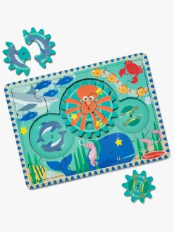 Spil & Puslespil-MelissaDoug Melissa & Doug Puslespil med Tandhjul Havtema 18 Brikker