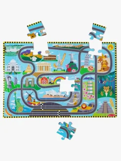 Spil & Puslespil-MelissaDoug Melissa & Doug Racerbane Gulvpuslespil & Legesæt 48 Brikker Flerfarvet