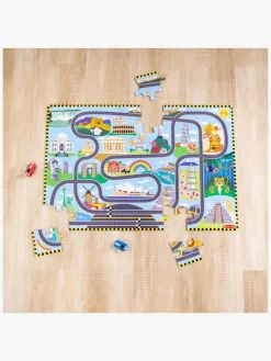 Spil & Puslespil-MelissaDoug Melissa & Doug Racerbane Gulvpuslespil & Legesæt 48 Brikker Flerfarvet