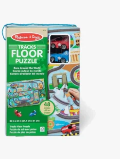 Spil & Puslespil-MelissaDoug Melissa & Doug Racerbane Gulvpuslespil & Legesæt 48 Brikker Flerfarvet