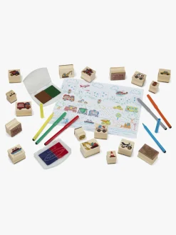 Babylegetøj-MelissaDoug Melissa & Doug Træstempelset Biler Flerfarvet