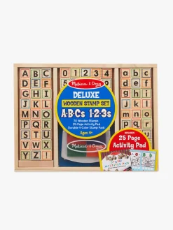 Kreativt Legetøj-MelissaDoug Melissa & Doug Træstempelsæt ABC 123 Flerfarvet