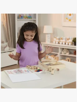 Kreativt Legetøj-MelissaDoug Melissa & Doug Træstempelsæt ABC 123 Flerfarvet